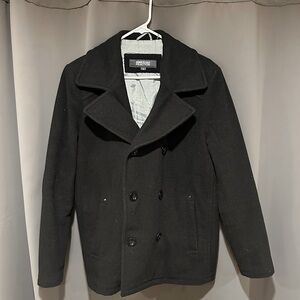 Black Kenneth Cole Wool Peacoat